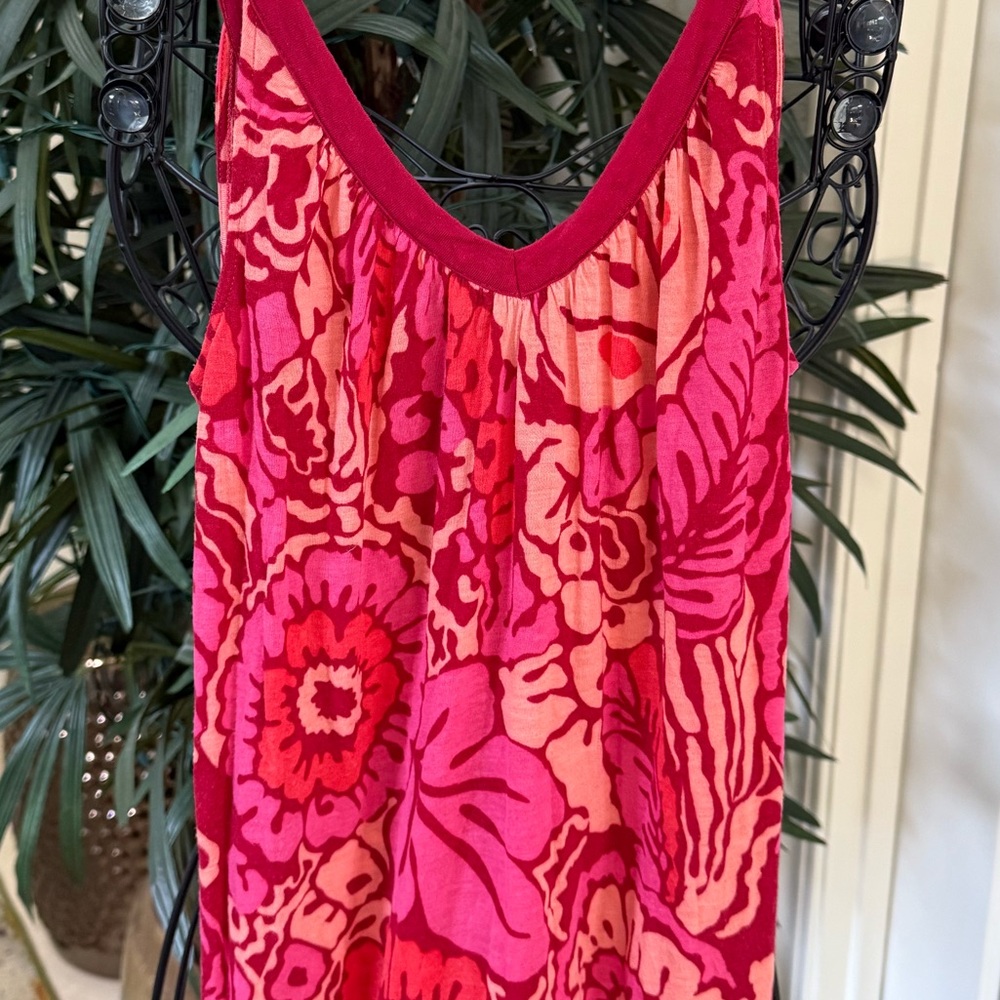 Free People Pink Floral Tank Top. - Picture 5 of 6